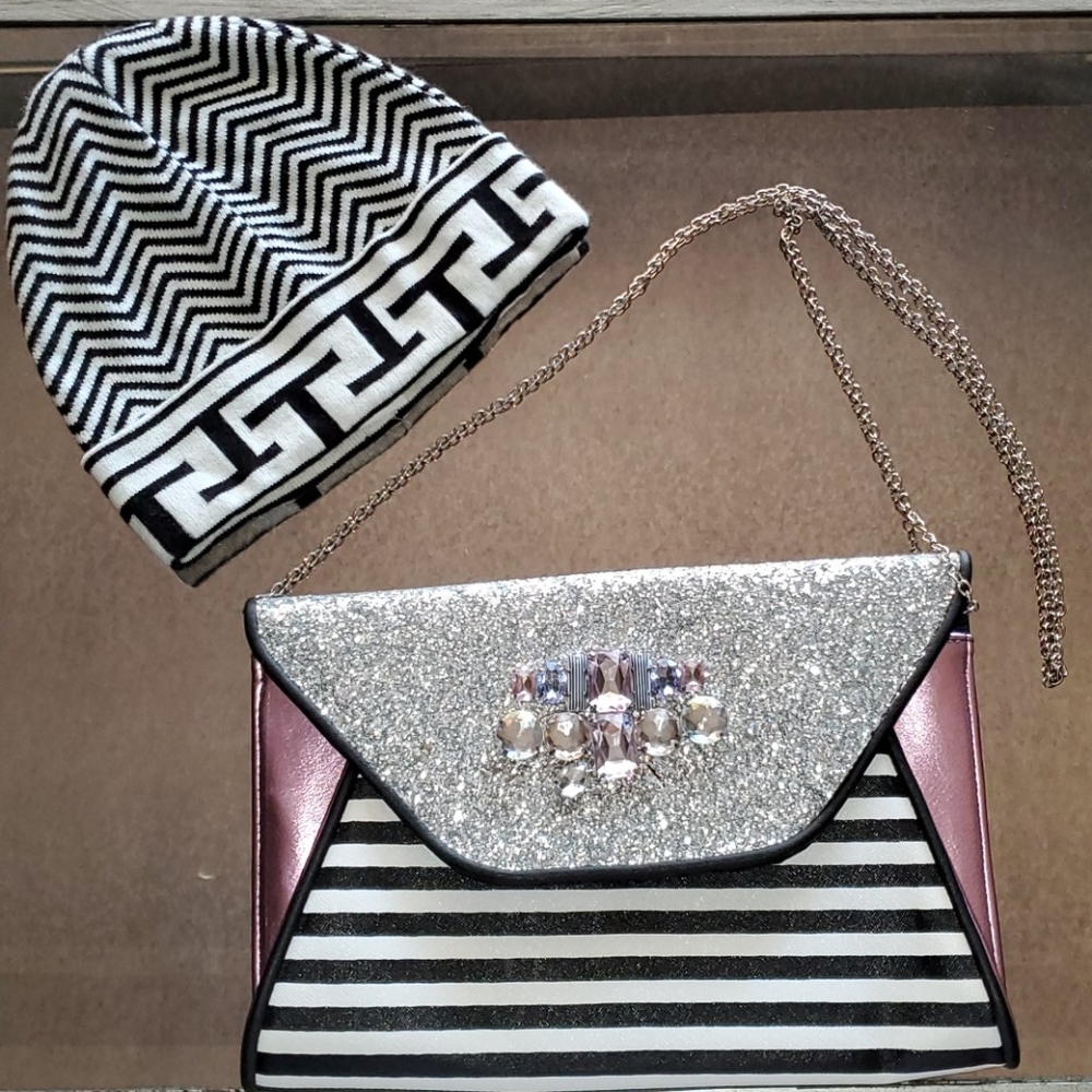 New Look Glitter Envelope Chain/Clutch Bag